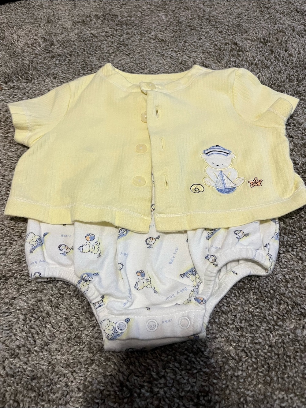 Vintage 1990s Sesame Street Romper and Cardigan Set (0/3m)